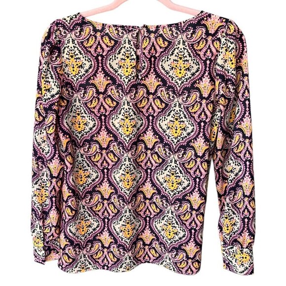 J Crew Womens Long Sleeve Chiffon Blouse Size XS Multicolor Mature Office Boho - Picture 5 of 9
